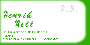 henrik mill business card